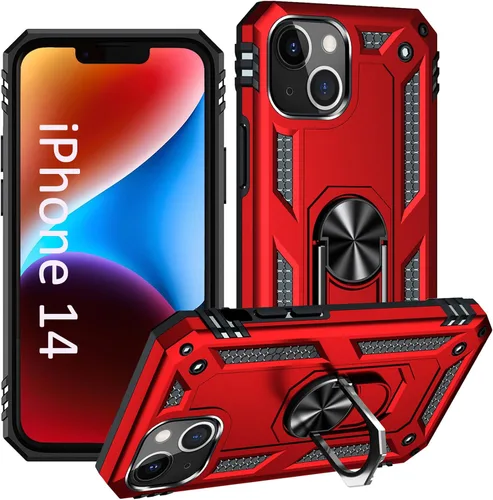 Vista 22 de ADDIT i Phone 14 Pro - Funda para iPhone 14 Pro, con anillo de soporte, soporte ajustable, grado militar, protección resistente, a prueba de golpes