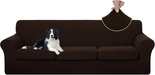 Vista 64 de U-NICE HOME Funda elástica para sofá de 3 piezas, funda de sofá lavable con cojín de asiento individual para sofá de 2 cojines, apta para mascotas