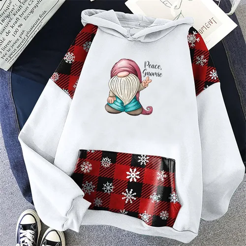 Vista 2 de HUCHPI Sudaderas navideñas para mujer, de manga larga, cómodas, versátiles, con bolsillo