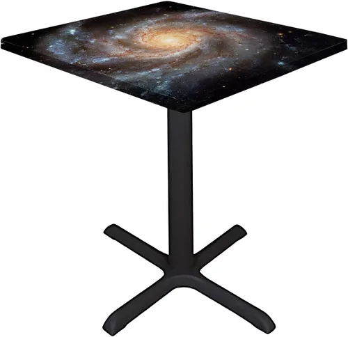 Vista 2 de Mantel cuadrado con diseño de galaxia y espiral, diseño de planeta y espiral, para mesa de 24 x 24 pulgadas, para restaurantes, picnic, patio