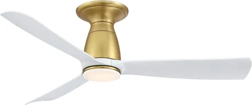 Vista 5 de Kute - Ventilador de techo empotrado de 3 aspas con kit de luz, 13.1 pulgadas de alto y 44 pulgadas de ancho, acabado negro, color negro