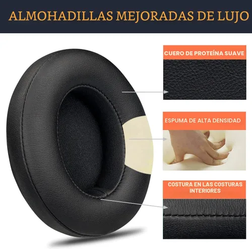 Vista 5 de SoloWIT Almohadillas de repuesto para auriculares Beats Studio 2 y Studio 3 con cable/inalámbricos sobre la oreja, almohadillas para los oídos