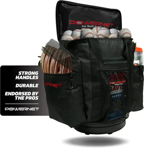 Vista 7 de PowerNet Baseball Softball Coaching Bucket Caddy Cover, Multiple Pockets Carry Gameday Essentials, 3 Styles for 6 Gallon Bucket Organization