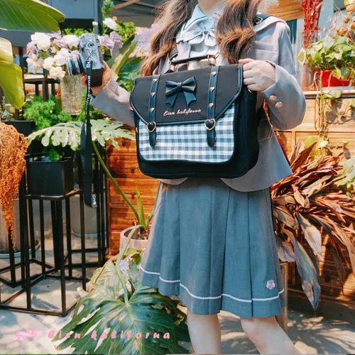 Vista 5 de Lindo arco japonés bolsa JK Uniforme bolsa Kawaii 3 Way Anime Monedero