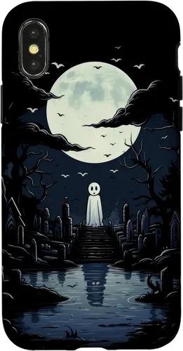 Vista 5 de iPhone 16 Ghost Halloween Cemetery Scary Creepy Case