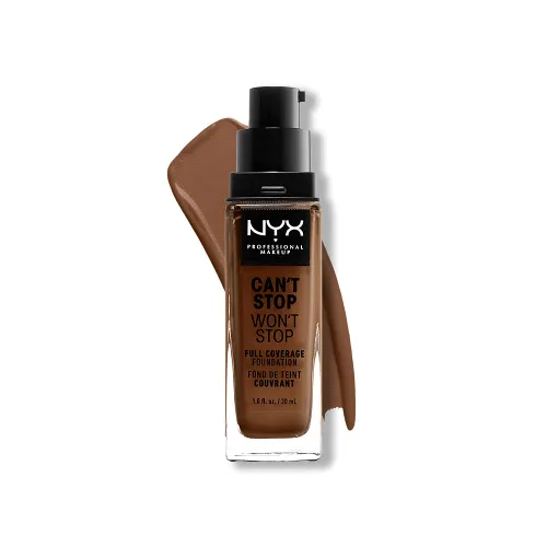 Vista 24 de NYX PROFESSIONAL MAKEUP Can't Stop Won't Stop - Base de maquillaje, 24 horas de cobertura total y acabado mate, cálido 16.7 Cálido