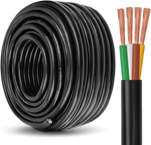 Vista 11 de Cable de Remolque de 4 Vías - Calibre 14, 4 Conductores, 10 Pies, Extensión de Cable Resistente de Cobre Puro, Cordón de Cableado para Remolque RV