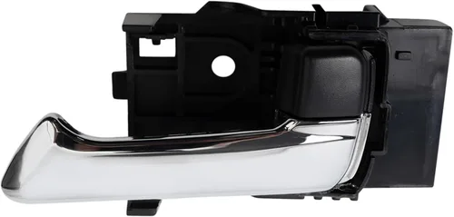 Vista 8 de TRQ Manija de puerta interior delantera izquierda cromada y negra para el lado del conductor compatible con Ford F-150 2012-2014