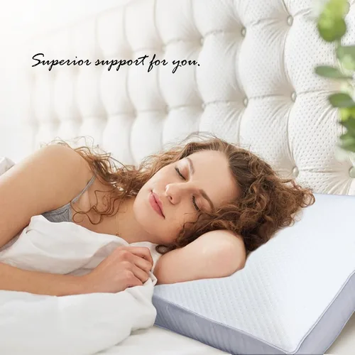 Vista 6 de COOLBEBE Almohadas de cuello de espuma prémium para aliviar la presión, almohadas de cubo estándar suaves para dormir, cómoda almohada cervical