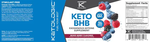 Vista 5 de Ketologic Keto BHB (sabor a bayas mixtas) 30 porciones - Suplemento de cetona exógena con goBHB, sales de beta-hidroxibutirato Suplemento