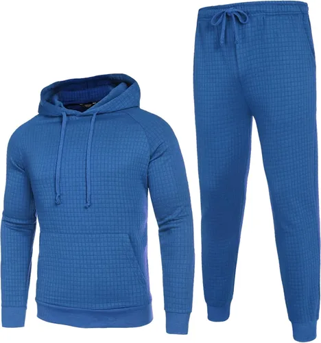 Vista 3 de COOFANDY Conjunto deportivo de 2 piezas con capucha y bolsillo para hombre