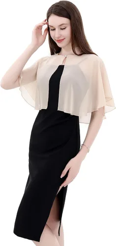 Vista 3 de Capelets de encaje de gasa suave para mujer, chales y envolturas para vestido de noche, boda, capa Bole