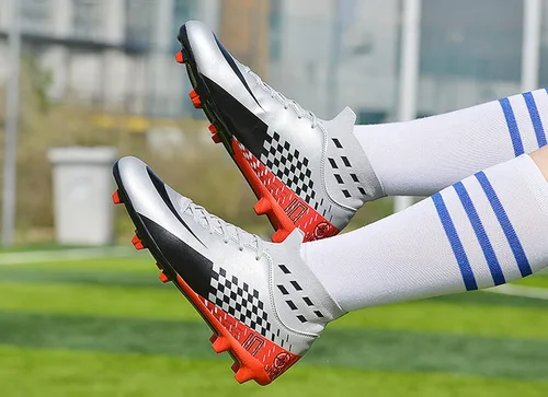 Vista 4 de Qzzsmy Tacos de fútbol deportivos para hombre zapatos de fútbol de alta calidad zapatos deportivos para niños grandes