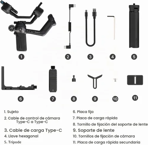 Vista 5 de FeiyuTech SCORP 2 Estabilizador de cardán para cámara DSLR y sin espejo, seguimiento integrado de Al, estabilizador de cámara de 3 ejes compatible