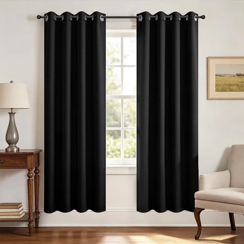 Vista 53 de Joydeco Cortinas opacas para dormitorio de 72 pulgadas de largo, 2 paneles de cortinas con aislamiento térmico para oscurecer la habitación