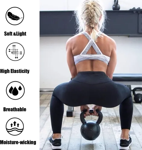 Vista 6 de Hi Clasmix Paquete de 5 leggings súper suaves para mujer, cintura alta, control de abdomen, entrenamiento, yoga, correr, gimnasio, fitness