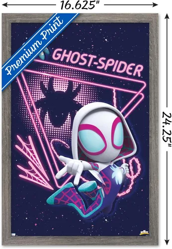 Vista 3 de Trends International Marvel Spidey And His Amazing Friends - Póster de pared de araña fantasma, 22.4 pulgadas de largo x 14.7 pulgadas, versión