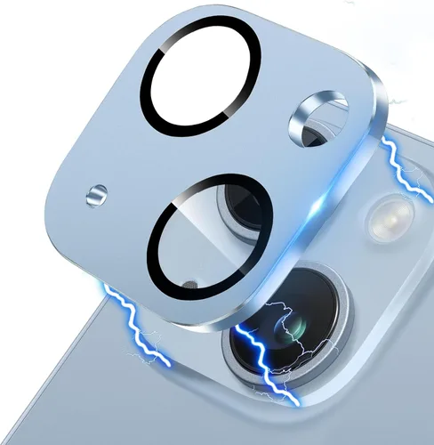 Vista 36 de Protector de lente de cámara para iPhone 13 & iPhone 13 Mini, brillante con diamantes de imitación 3D con purpurina, cubierta de cámara de vidrio