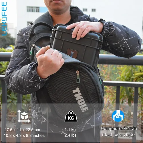 Vista 4 de Lekufee Funda rígida impermeable de viaje para DJI Mini 4 Pro/3 Pro/3 Drone y RC N3/N2/N1 y accesorios (solo funda)