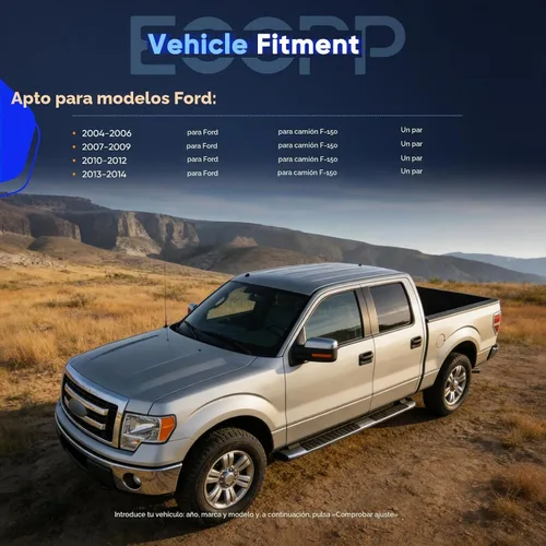 Vista 2 de ECCPP Par de espejos de remolque con Ford 2004-2014 para F150 1997-1999