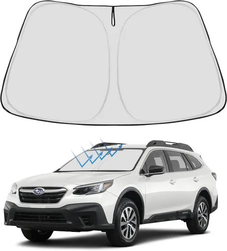 Vista 270 de Proadsy Parasol para parabrisas Rivian R1S 2022-2025 2026 de 4 capas plegable, protector de parasol frontal que bloquea los rayos UV, mantiene