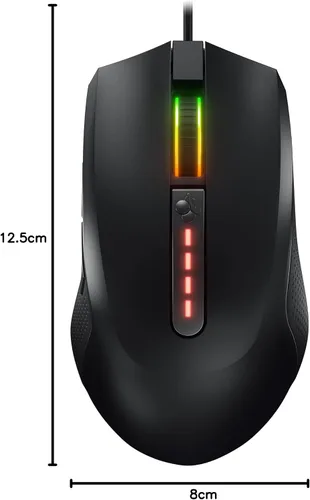 Vista 18 de Cherry Ratón para juegos con cable MC 2.1 con iluminación RGB con botones programables y perfiles de usuario. Cabe en tu mano. Diestro. Sensor Negro
