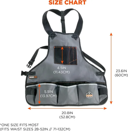 Vista 6 de Ergodyne Arsenal 5700 Mandil con 16 bolsillos.