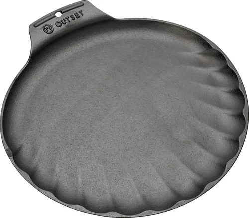 Vista 8 de Outset 76225 - Sartén de hierro fundido para ostras, 12 cavidades, color negro Grill & Serve Oysters In One Pan 12 Capacity Oyster Tray & Plate