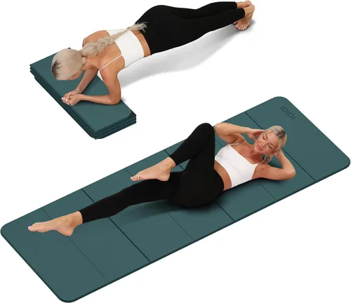 Vista 10 de Foldable Yoga Mat Extra Thick 0.32 Inches(8mm) SGS-certified, odorless POE. Non-slip surface & no curling edges. Great for yoga, Pilates & home