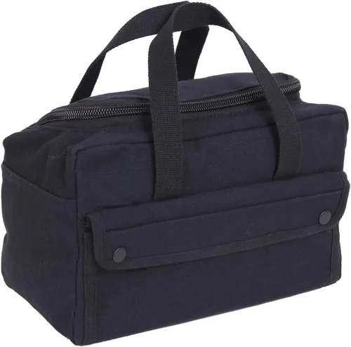 Vista 2 de Rothco Bolsa de herramientas mecánicas de boca ancha con cremallera de latón, construcción de lona resistente, ideal para almacenamiento y Negro