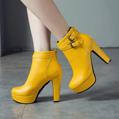 Vista 27 de Scaoruki Zapatos de otoño de moda para mujer, botines de tacón de bloque