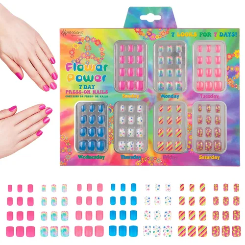 Vista 5 de Colección de manicura de 7 días - Juego de uñas a presión de 84 piezas para niños (BFF)
