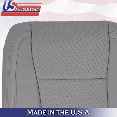 Vista 5 de U.S.AutoSeatCover 2017 para Ford F150 Lariat Passenger Top & Bottom Perf Fundas de asiento de cuero gris