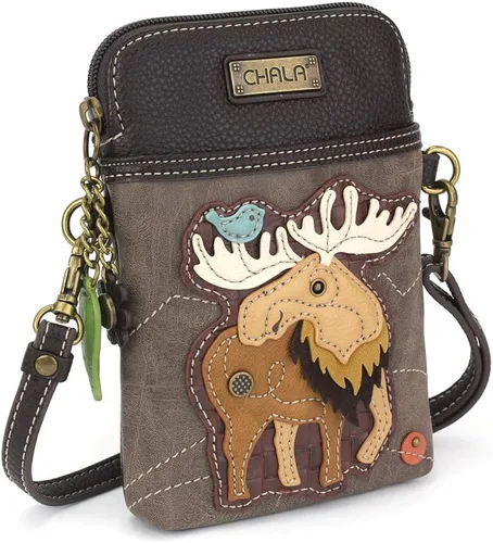 Vista 2 de CHALA Bolso cruzado para teléfono celular, piel sintética, lona multicolor con correa ajustable