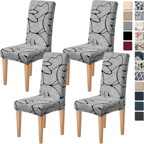 Vista 35 de Dioxide Fundas de Silla de Alto Estirar para Sillas de Comedor, Juego de Fundas de Silla de Comedor Lavables de 4, Fundas de Asiento de Silla