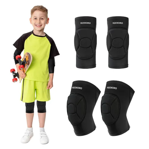 Vista 9 de Kids Knee Pads + Elbow Pads, Compression Support Sleeve with Thickened Pad, Breathable & Lightweight Protective Gear for Basketball Wrestling