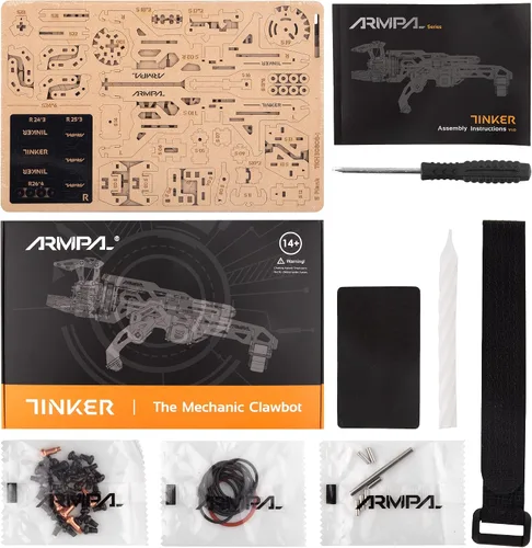Vista 7 de ARMPAL - Kit de modelo de garra mecánica 3D de madera ClawBot para adultos y adolescentes, kit de construcción de brazo de robot para construir