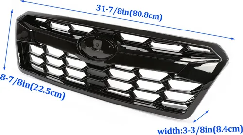 Vista 3 de HECASA Rejilla superior delantera compatible con Subaru Crosstrek 2018-2020 Reemplazo para 91123FL170 91123FL121 Rejilla de radiador y parachoque