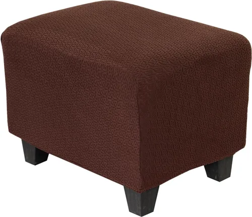 Vista 19 de KRFOONN Fundas otomanas elásticas y rectangulares para reposapiés, fundas impresas para taburetes de pies, protector de muebles con parte inferior