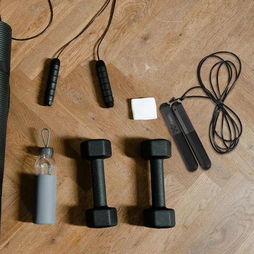 Vista 5 de INOOMP Cuerda de saltar inteligente con asas antideslizantes para adultos, contador de saltos digital, portátil, jumprope pesado para hombres