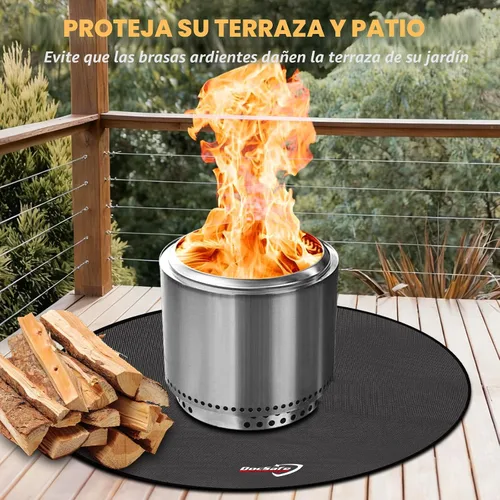 Vista 2 de DocSafe Alfombrilla para hoguera de 36 pulgadas para estufa individual, 4 capas de doble cara ignífuga debajo de la parrilla protector para terraza