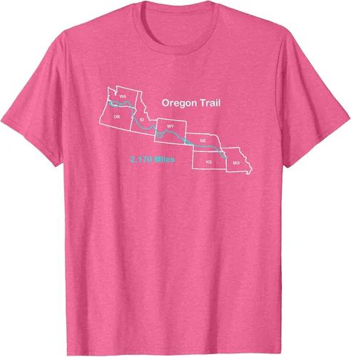 Vista 61 de Route Map of The Oregon National Historic Trail T-Shirt Asphalt Grey
