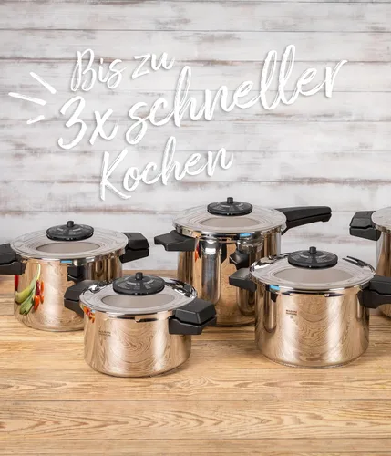 Vista 3 de Kuhn Rikon Duromatic Classic NEO - Olla a presión con mango lateral de 3,5 L, hecha en Suiza, ultrarrápida y eficiente energéticamente, base súper