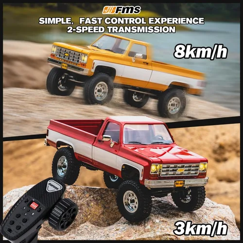 Vista 7 de BEEZRC FMS 1/18 RC Crawler FCX18 Chevy K10 RC Camión RTR Coche RC Modelo de Vehículo Licenciado Oficial 8km/h 4WD 900mAh Pasatiempo RC Coches