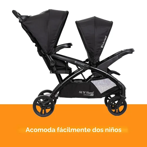 Vista 4 de Baby Trend Sit N' Stand® Double 2.0 Cochecito, Dash Black