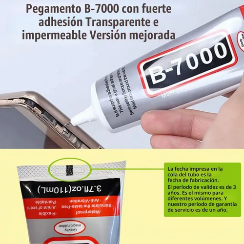 Vista 6 de B7000 - Pegamento para joyería, 4 piezas x 25 ml, B-7000 pegamento transparente super adhesivo multifunción, adhesivo industrial transparente