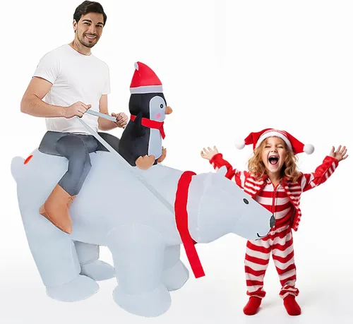 Vista 5 de EEkiiqi Disfraz inflable de Navidad, disfraz de Halloween, disfraz de disfraz para fiesta de Halloweendecoración de Navidad