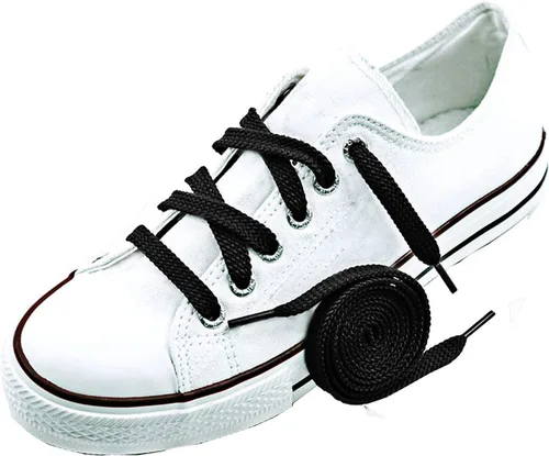 Vista 7 de Cordones planos de 52 pulgadas de largo y 5/16 pulgadas de ancho para tenis atléticos