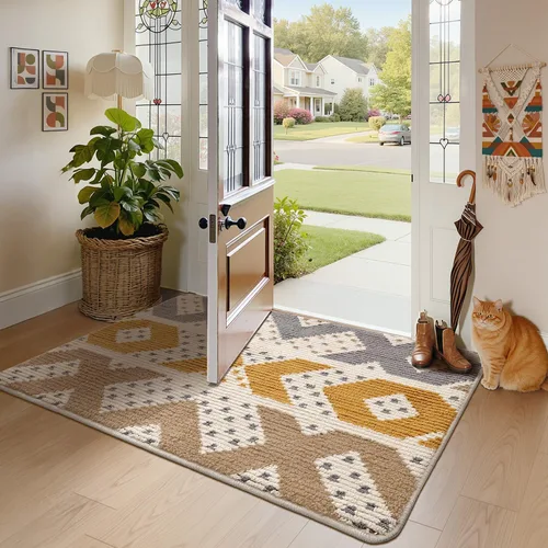 Vista 8 de Color&Geometry Tapetes para puertas interiores, 24 x 36 pulgadas, alfombras para puerta delantera, para entrada interior, antideslizantes, lavables