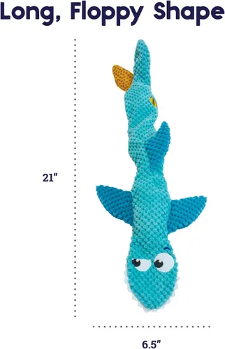 Vista 7 de Petstages Juguete de peluche de tiburón flexible sin relleno, grande